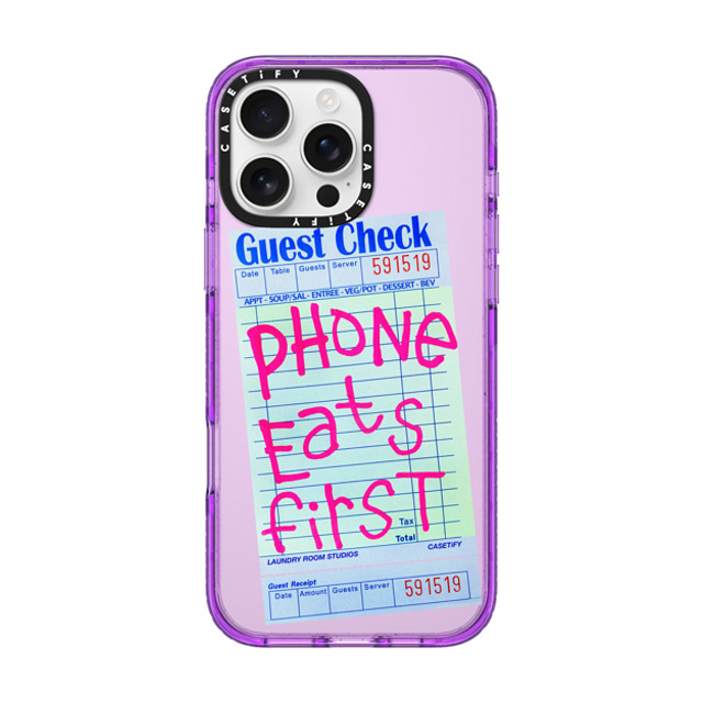 Laundry Room Studios x CASETiFY iPhone 16 Pro Max ケース パープル インパクトケース MagSafe対応 The Other Phone Eats First
