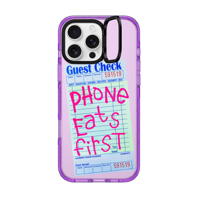 Laundry Room Studios x CASETiFY iPhone 16 Pro Max Case パープル インパクトリングスタンドケース MagSafe対応 The Other Phone Eats First Laundry Room Studios x CASETiFY iPhone 16 Pro Max Case パープル インパクトリングスタンドケース MagSafe対応 The Other Phone Eats First