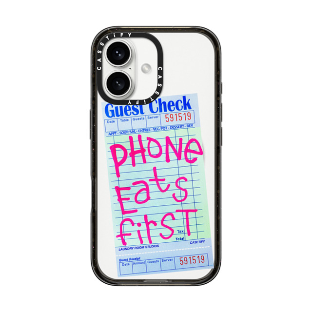 Laundry Room Studios x CASETiFY iPhone 16 ケース ブラック インパクトケース MagSafe対応 The Other Phone Eats First