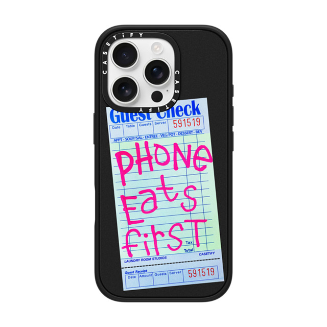 Laundry Room Studios x CASETiFY iPhone 16 Pro ケース マットブラック インパクトケース MagSafe対応 The Other Phone Eats First