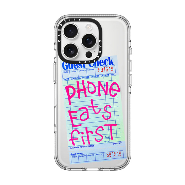 Laundry Room Studios x CASETiFY iPhone 16 Pro ケース クリア クリア ケース MagSafe対応 The Other Phone Eats First