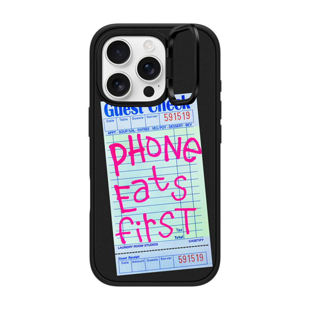 Laundry Room Studios x CASETiFY iPhone 16 Pro ケース マットブラック インパクトリングスタンドケース MagSafe対応 The Other Phone Eats First