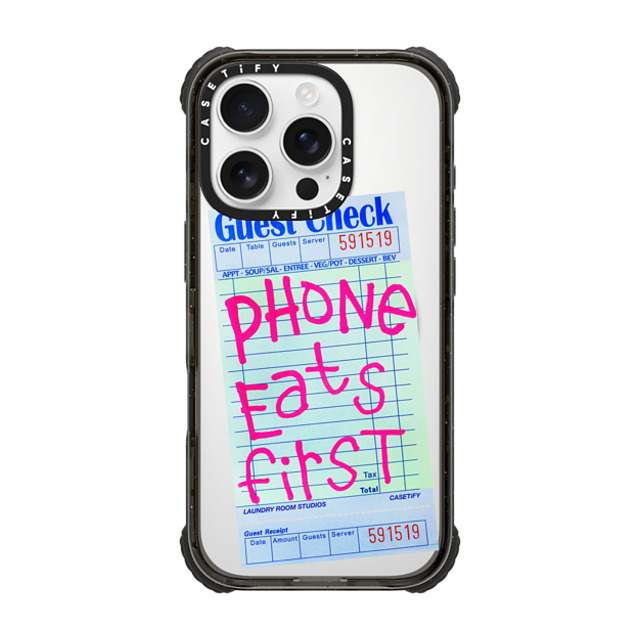 Laundry Room Studios x CASETiFY iPhone 16 Pro Case Black ウルトラ インパクトケース MagSafe 対応 The Other Phone Eats First Laundry Room Studios x CASETiFY iPhone 16 Pro Case Black ウルトラ インパクトケース MagSafe 対応 The Other Phone Eats First