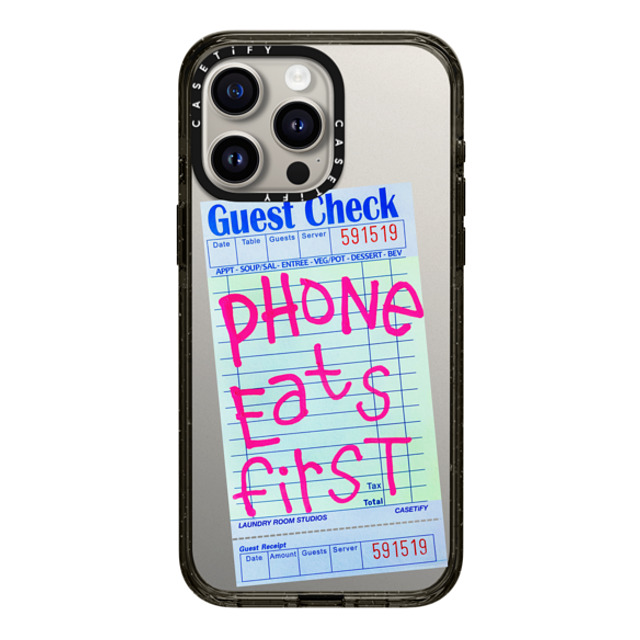 Laundry Room Studios x CASETiFY iPhone 15 Pro Max ケース ブラック インパクトケース The Other Phone Eats First