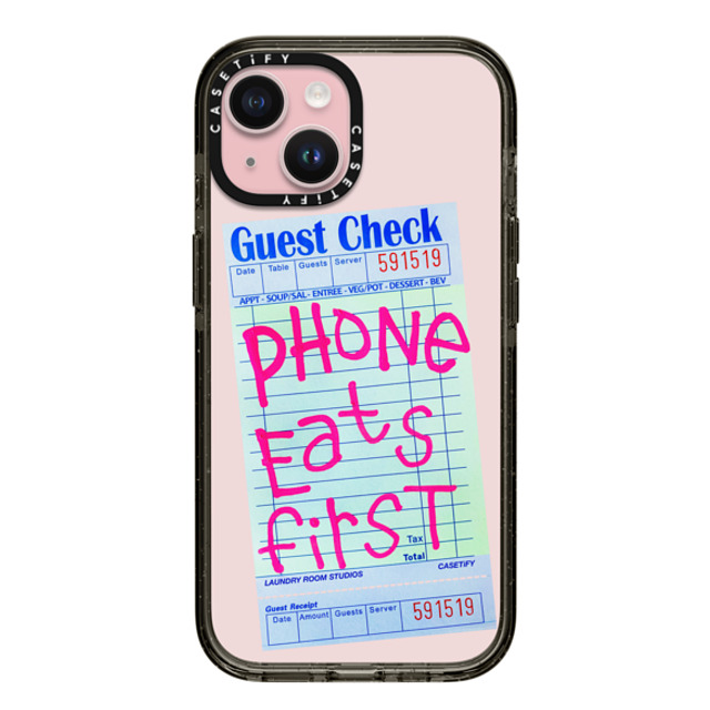 Laundry Room Studios x CASETiFY iPhone 15 ケース ブラック インパクトケース The Other Phone Eats First