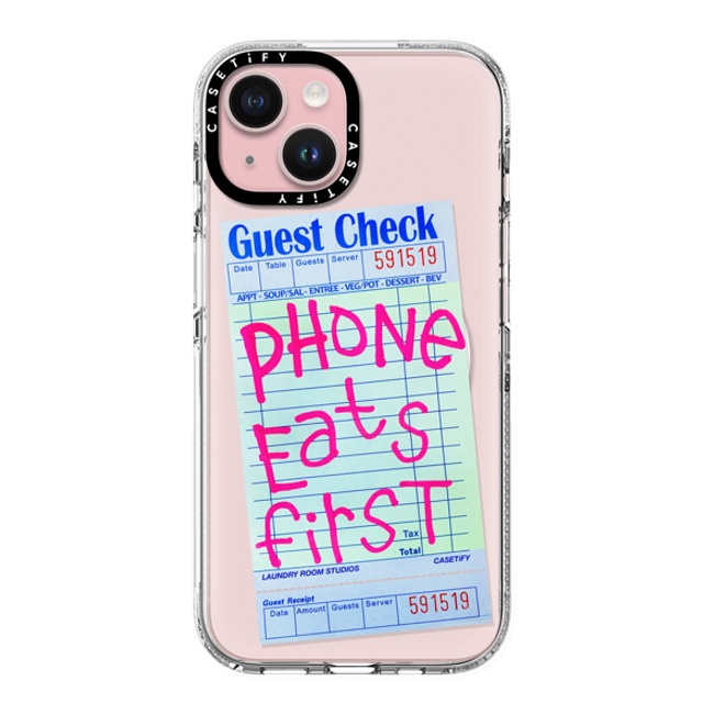 Laundry Room Studios x CASETiFY iPhone 15 ケース クリア クリア ケース MagSafe対応 The Other Phone Eats First