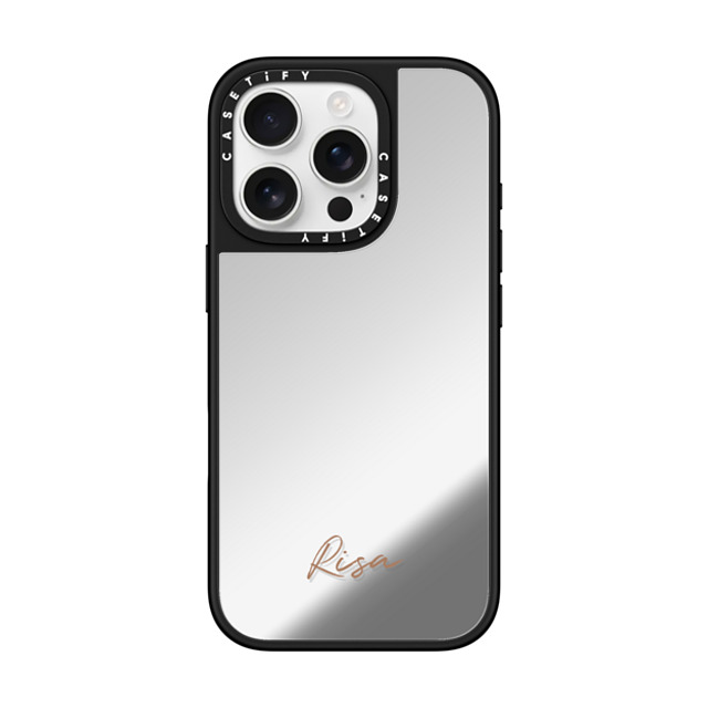 CASETiFY iPhone 16 Pro ケース Silver on Black ミラーケース MagSafe対応 Customization - (Risa)