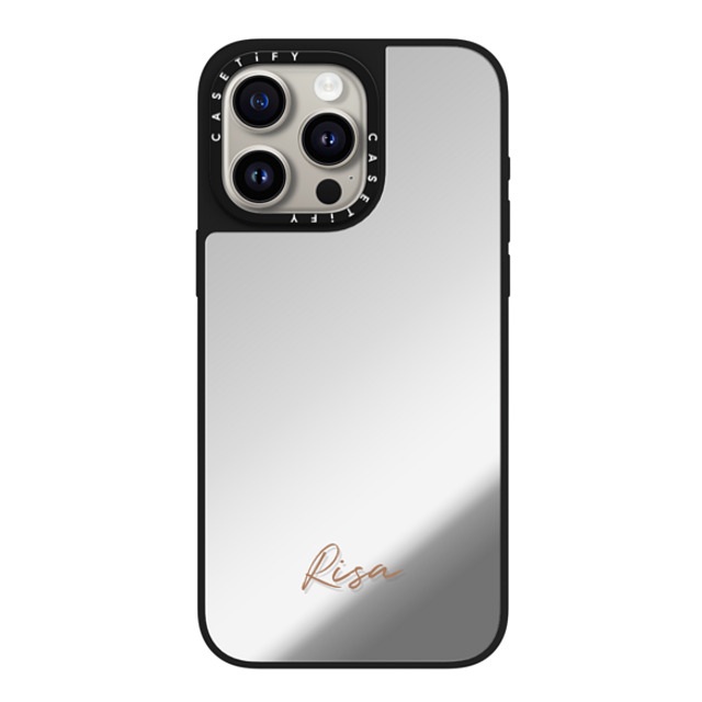 CASETiFY iPhone 15 Pro Max ケース Silver on Black ミラーケース MagSafe対応 Customization - (Risa)