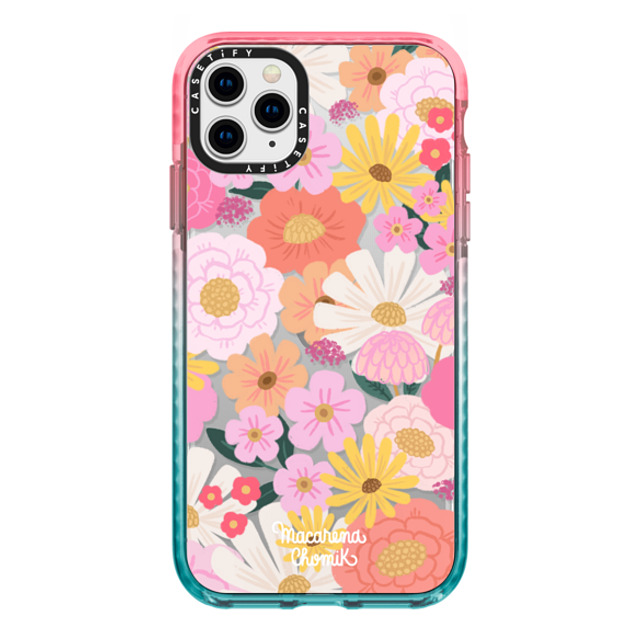 Macarena Chomik x CASETiFY iPhone 11 Pro Max ケース Pink/Blue インパクトケース Floral Joy by Macarena Chomik