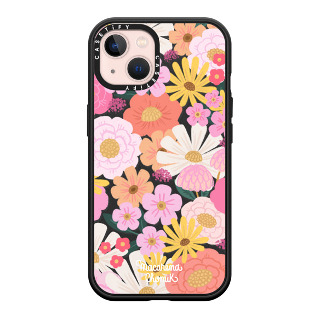 Macarena Chomik x CASETiFY iPhone 13 ケース マットブラック インパクトケース MagSafe対応 Floral Joy by Macarena Chomik