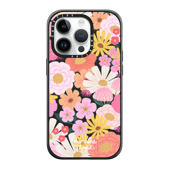 Macarena Chomik x CASETiFY iPhone 14 Pro ケース マットブラック インパクトケース MagSafe対応 Floral Joy by Macarena Chomik