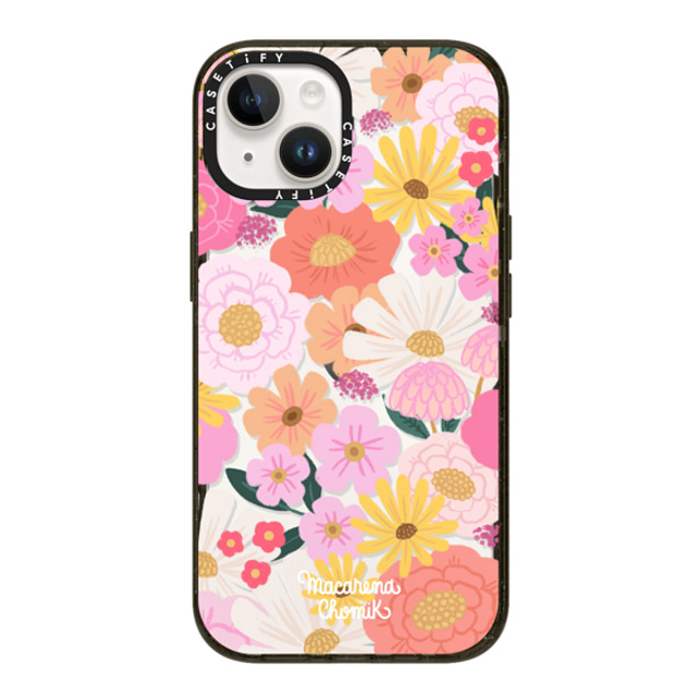 Macarena Chomik x CASETiFY iPhone 14 ケース ブラック インパクトケース Floral Joy by Macarena Chomik