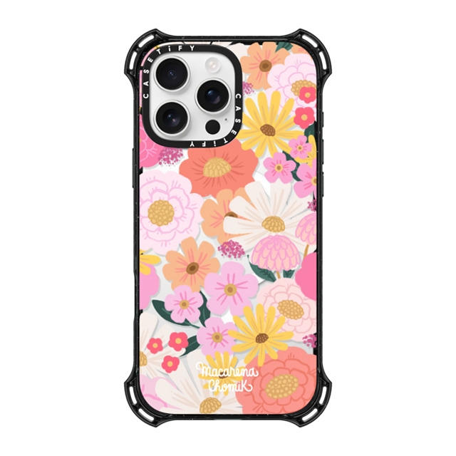 Macarena Chomik x CASETiFY iPhone 16 Pro Max ケース ブラック バウンスケース Floral Joy by Macarena Chomik