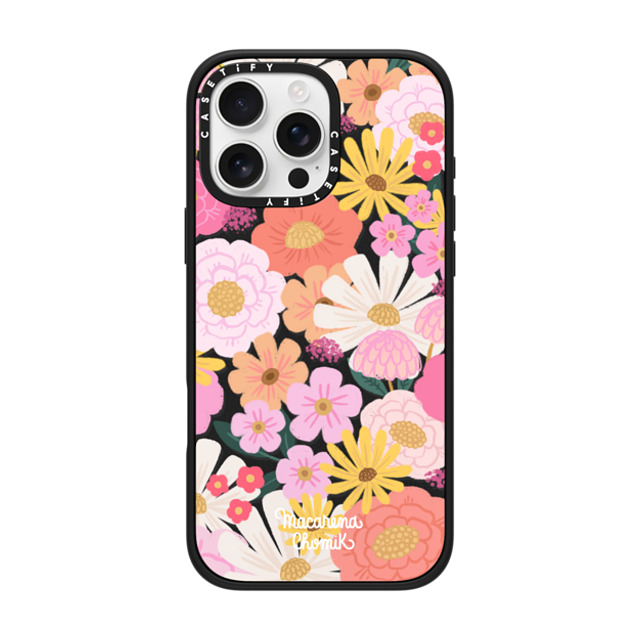 Macarena Chomik x CASETiFY iPhone 16 Pro Max ケース マットブラック インパクトケース MagSafe対応 Floral Joy by Macarena Chomik