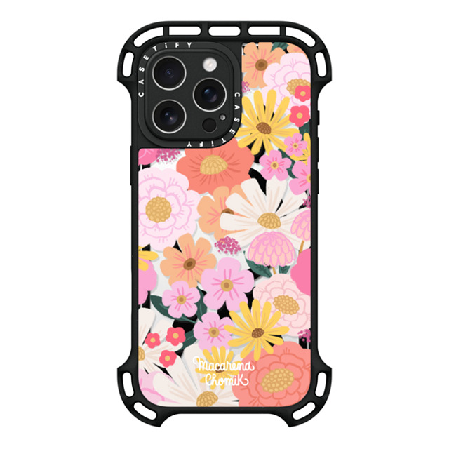 Macarena Chomik x CASETiFY iPhone 16 Pro Max ケース ブラック ウルトラ バウンスケース MagSafe対応 Floral Joy by Macarena Chomik