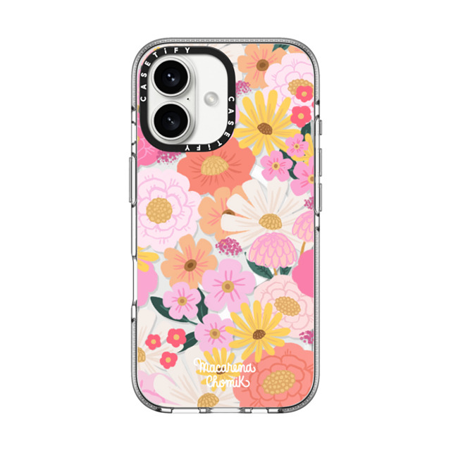 Macarena Chomik x CASETiFY iPhone 16 ケース クリア クリア ケース MagSafe対応 Floral Joy by Macarena Chomik