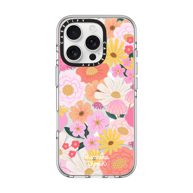 Macarena Chomik x CASETiFY iPhone 16 Pro ケース クリア クリア ケース MagSafe対応 Floral Joy by Macarena Chomik