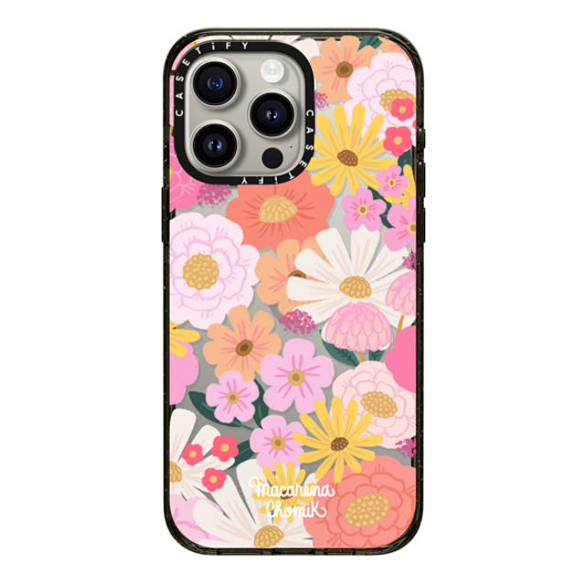 Macarena Chomik x CASETiFY iPhone 15 Pro Max ケース ブラック インパクトケース Floral Joy by Macarena Chomik