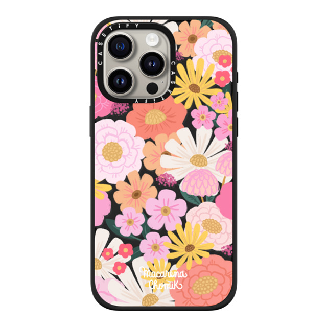 Macarena Chomik x CASETiFY iPhone 15 Pro Max ケース マットブラック インパクトケース MagSafe対応 Floral Joy by Macarena Chomik