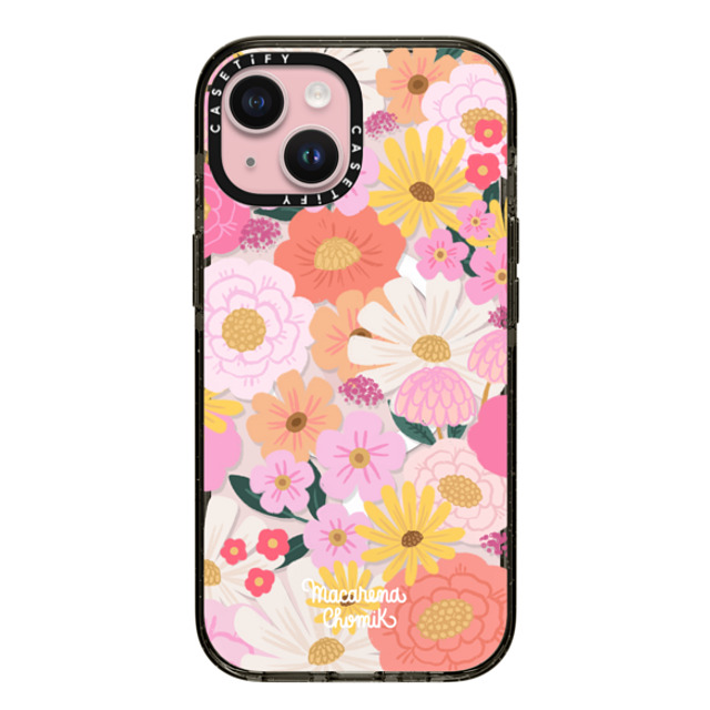 Macarena Chomik x CASETiFY iPhone 15 Case Black Impact Case MagSafe Compatible Floral Joy by Macarena Chomik Macarena Chomik x CASETiFY iPhone 15 Case Black Impact Case MagSafe Compatible Floral Joy by Macarena Chomik