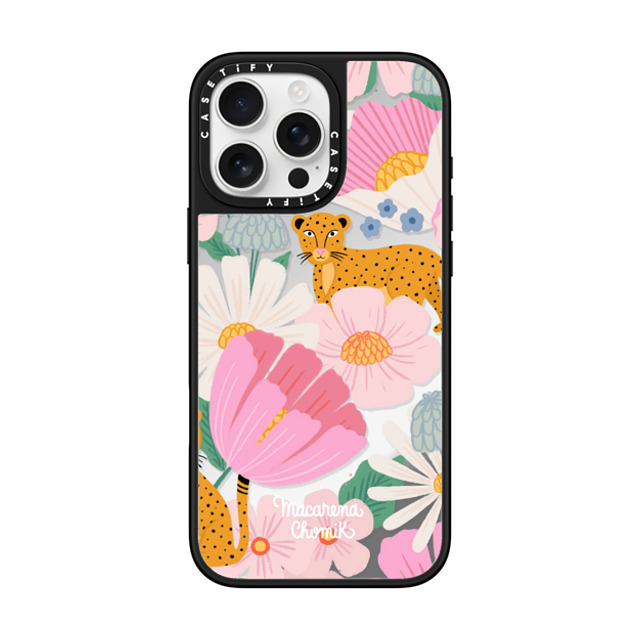 Macarena Chomik x CASETiFY iPhone 16 Pro Max ケース Floral,Leopard Silver on Black ミラーケース MagSafe対応 Safari by Macarena Chomik Back to School Macarena Chomik x CASETiFY iPhone 16 Pro Max ケース Floral,Leopard Silver on Black ミラーケース MagSafe対応 Safari by Macarena Chomik Back to School