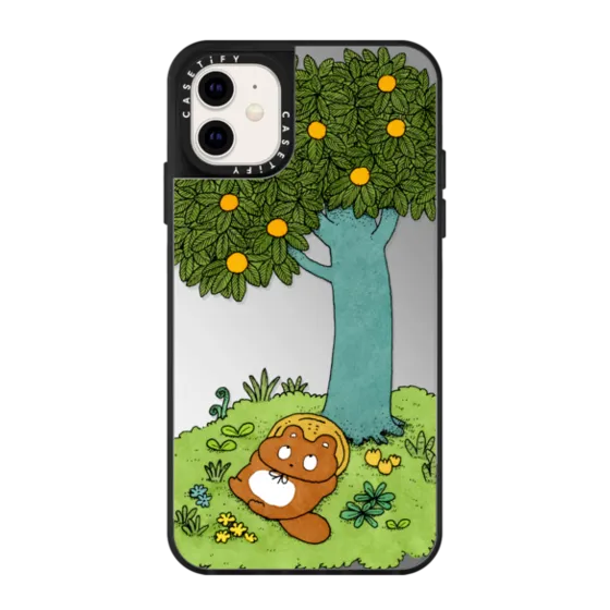 Mirror iPhone 11 Case - Lying down tanuki