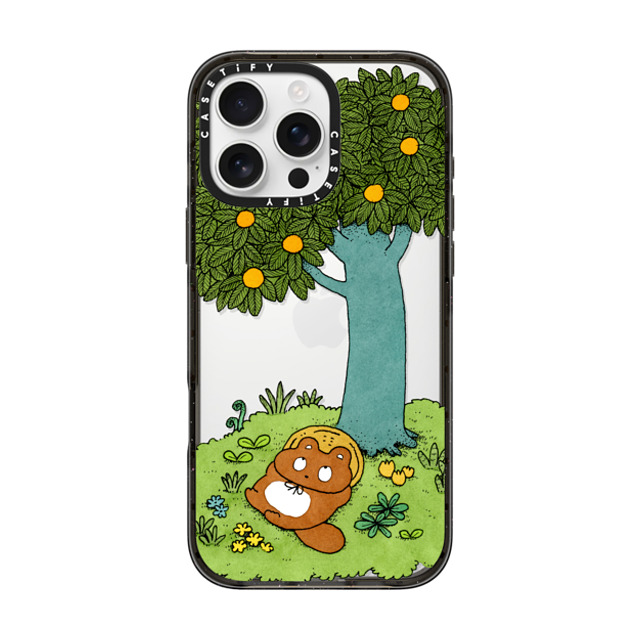 Naoto Hidaka x CASETiFY iPhone 16 Pro Max Case Animal,Cartoon Black Impact Case Lying down tanuki Mother's Day Naoto Hidaka x CASETiFY iPhone 16 Pro Max Case Animal,Cartoon Black Impact Case Lying down tanuki Mother's Day