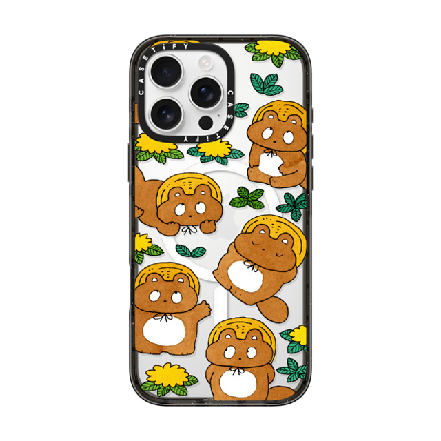 Naoto Hidaka x CASETiFY iPhone 16 Pro Max Case Animal,Cartoon ブラック インパクトケース MagSafe対応 Tanuki & flower Mother's Day Naoto Hidaka x CASETiFY iPhone 16 Pro Max Case Animal,Cartoon ブラック インパクトケース MagSafe対応 Tanuki & flower Mother's Day