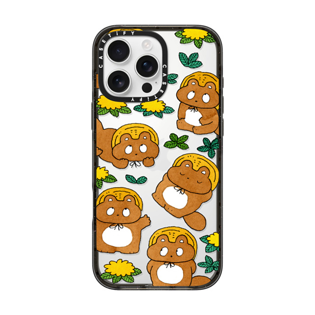 Naoto Hidaka x CASETiFY iPhone 16 Pro Max Case Animal,Cartoon Black インパクトケース Tanuki & flower Mother's Day Naoto Hidaka x CASETiFY iPhone 16 Pro Max Case Animal,Cartoon Black インパクトケース Tanuki & flower Mother's Day