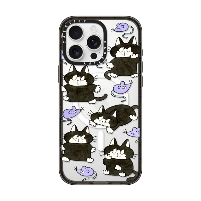 Naoto Hidaka x CASETiFY iPhone 16 Pro Max ケース Cat,Animal ブラック インパクトケース MagSafe対応 Cat & rat Back to School Naoto Hidaka x CASETiFY iPhone 16 Pro Max ケース Cat,Animal ブラック インパクトケース MagSafe対応 Cat & rat Back to School