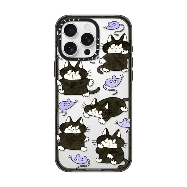 Naoto Hidaka x CASETiFY iPhone 16 Pro Max ケース Cat,Animal ブラック インパクトケース Cat & rat Back to School Naoto Hidaka x CASETiFY iPhone 16 Pro Max ケース Cat,Animal ブラック インパクトケース Cat & rat Back to School