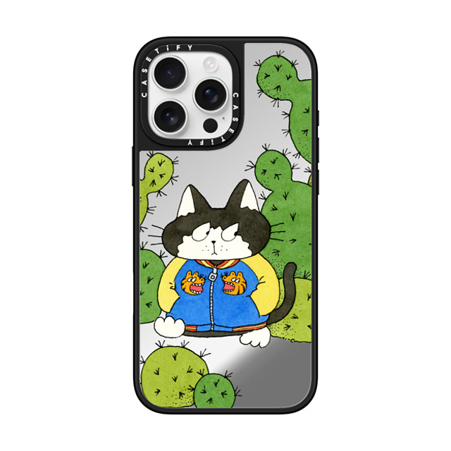 Naoto Hidaka x CASETiFY iPhone 16 Pro Max Case Cat,Animal Silver on Black ミラーケース MagSafe対応 The cat wearing tiger souvenir jacket Back to School Naoto Hidaka x CASETiFY iPhone 16 Pro Max Case Cat,Animal Silver on Black ミラーケース MagSafe対応 The cat wearing tiger souvenir jacket Back to School