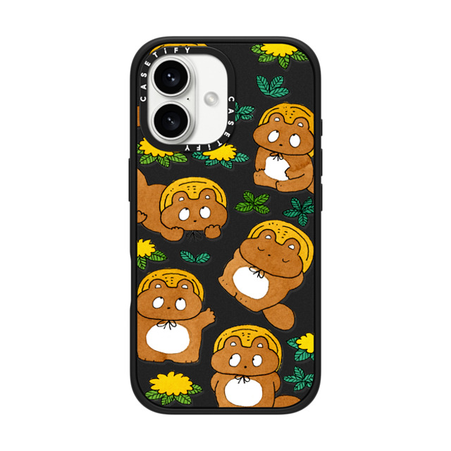 Naoto Hidaka x CASETiFY iPhone 16 ケース Animal,Cartoon マットブラック インパクトケース MagSafe対応 Tanuki & flower Father's Day Naoto Hidaka x CASETiFY iPhone 16 ケース Animal,Cartoon マットブラック インパクトケース MagSafe対応 Tanuki & flower Father's Day