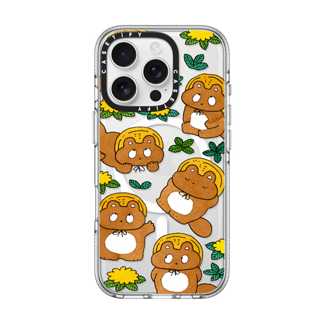 Naoto Hidaka x CASETiFY iPhone 16 Pro Case Animal,Cartoon Clear Clear Case MagSafe Compatible Tanuki & flower Mother's Day Naoto Hidaka x CASETiFY iPhone 16 Pro Case Animal,Cartoon Clear Clear Case MagSafe Compatible Tanuki & flower Mother's Day