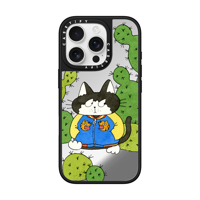 Naoto Hidaka x CASETiFY iPhone 16 Pro Case Cat,Animal Silver on Black ミラーケース MagSafe対応 The cat wearing tiger souvenir jacket Back to School Naoto Hidaka x CASETiFY iPhone 16 Pro Case Cat,Animal Silver on Black ミラーケース MagSafe対応 The cat wearing tiger souvenir jacket Back to School