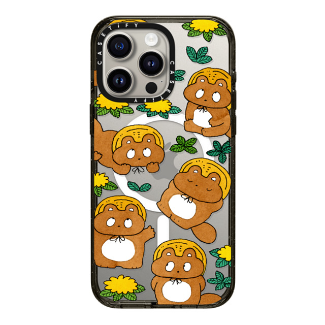 Naoto Hidaka x CASETiFY iPhone 15 Pro Max Case Animal,Cartoon Black Impact Case MagSafe Compatible Tanuki & flower Mother's Day Naoto Hidaka x CASETiFY iPhone 15 Pro Max Case Animal,Cartoon Black Impact Case MagSafe Compatible Tanuki & flower Mother's Day