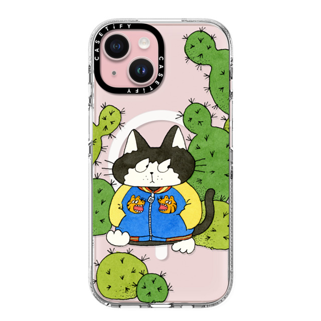 Naoto Hidaka x CASETiFY iPhone 15 Case Cat,Animal クリア クリア ケース MagSafe対応 The cat wearing tiger souvenir jacket Back to School Naoto Hidaka x CASETiFY iPhone 15 Case Cat,Animal クリア クリア ケース MagSafe対応 The cat wearing tiger souvenir jacket Back to School