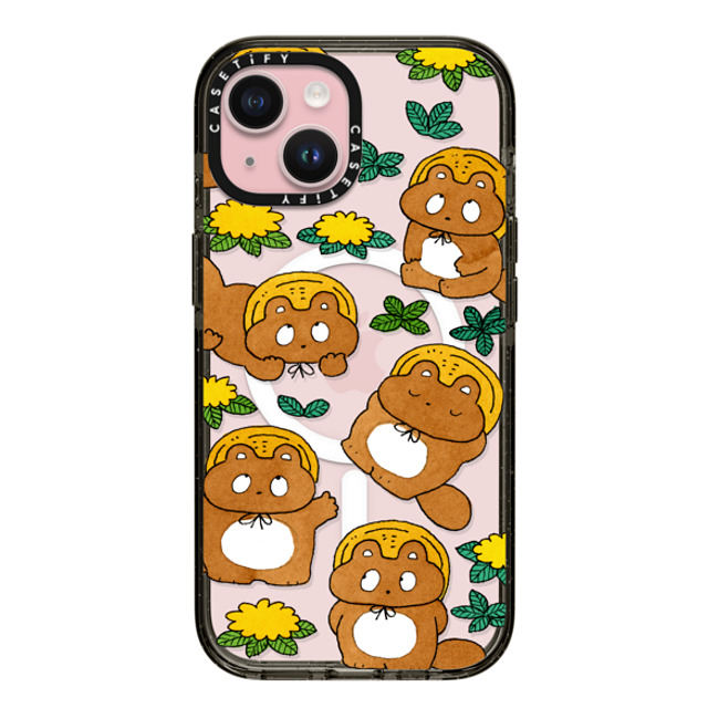Naoto Hidaka x CASETiFY iPhone 15 Case Animal,Cartoon ブラック インパクトケース MagSafe対応 Tanuki & flower Mother's Day Naoto Hidaka x CASETiFY iPhone 15 Case Animal,Cartoon ブラック インパクトケース MagSafe対応 Tanuki & flower Mother's Day