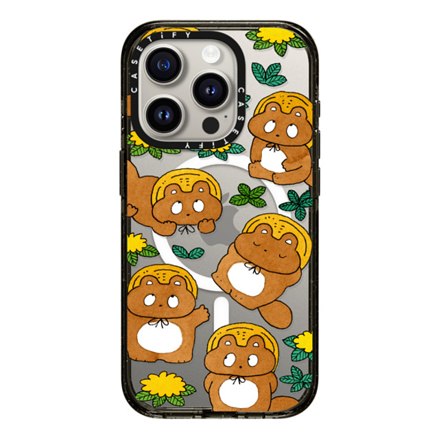 Naoto Hidaka x CASETiFY iPhone 15 Pro Case Animal,Cartoon ブラック インパクトケース MagSafe対応 Tanuki & flower Mother's Day Naoto Hidaka x CASETiFY iPhone 15 Pro Case Animal,Cartoon ブラック インパクトケース MagSafe対応 Tanuki & flower Mother's Day