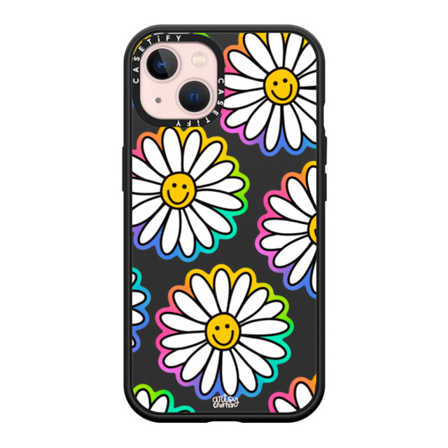 Artsy Craftsy x CASETiFY iPhone 13 ケース マットブラック インパクトケース MagSafe対応 FLOWER POWER