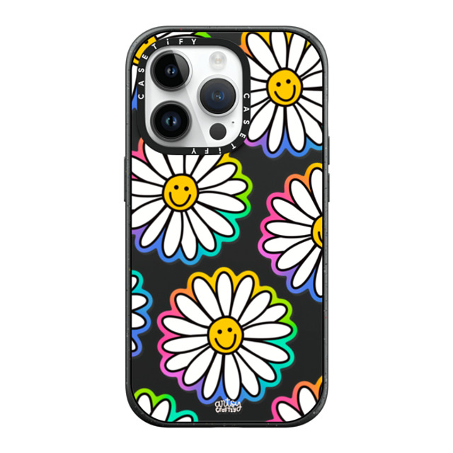 Artsy Craftsy x CASETiFY iPhone 14 Pro ケース マットブラック インパクトケース MagSafe対応 FLOWER POWER