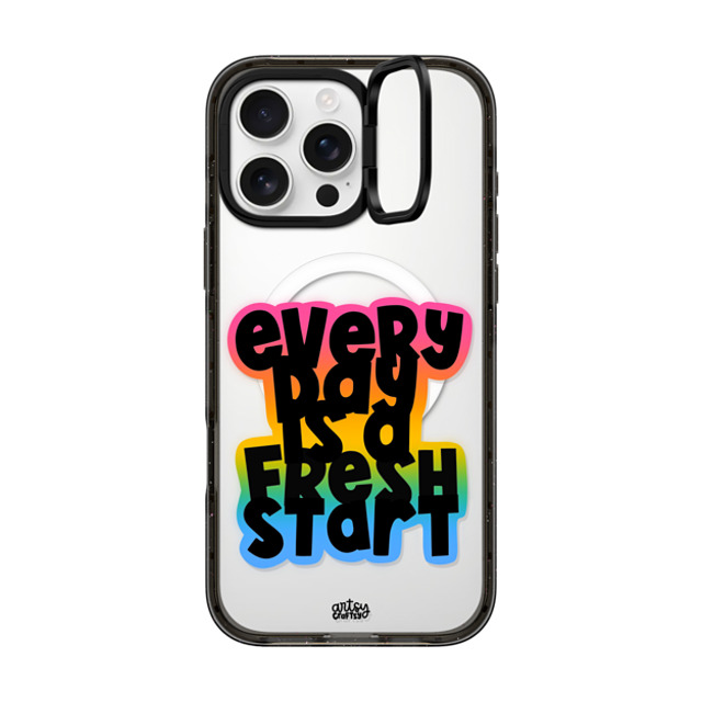Artsy Craftsy x CASETiFY iPhone 16 Pro Max ケース ブラック インパクトリングスタンドケース MagSafe対応 FRESH START