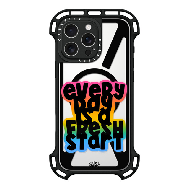 Artsy Craftsy x CASETiFY iPhone 16 Pro Max ケース ブラック ウルトラ バウンスケース MagSafe対応 FRESH START