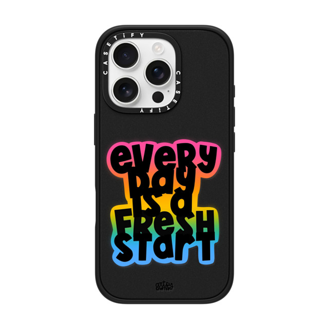 Artsy Craftsy x CASETiFY iPhone 16 Pro ケース マットブラック インパクトケース MagSafe対応 FRESH START