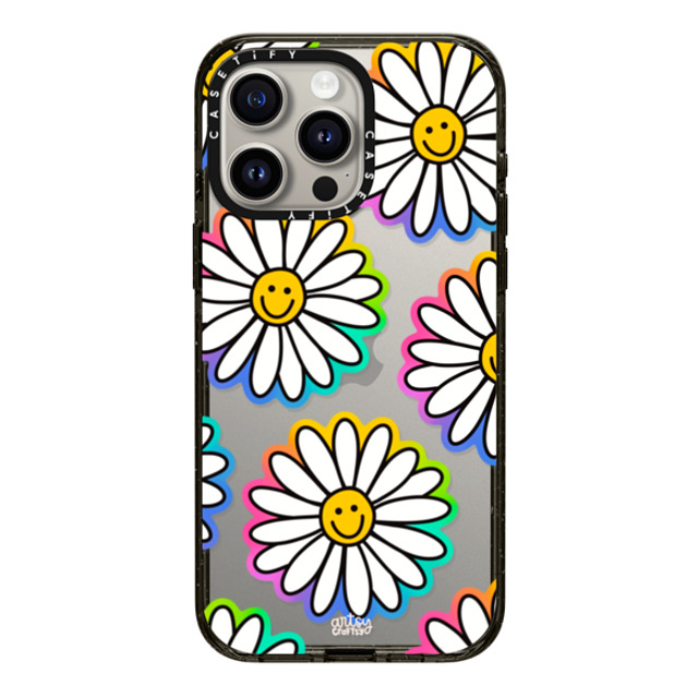 Artsy Craftsy x CASETiFY iPhone 15 Pro Max ケース ブラック インパクトケース FLOWER POWER