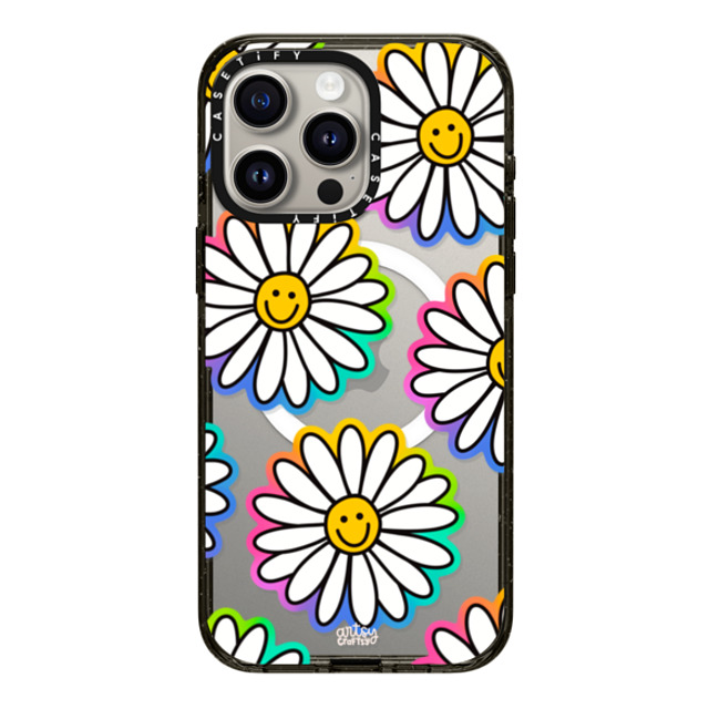 Artsy Craftsy x CASETiFY iPhone 15 Pro Max ケース ブラック インパクトケース MagSafe対応 FLOWER POWER