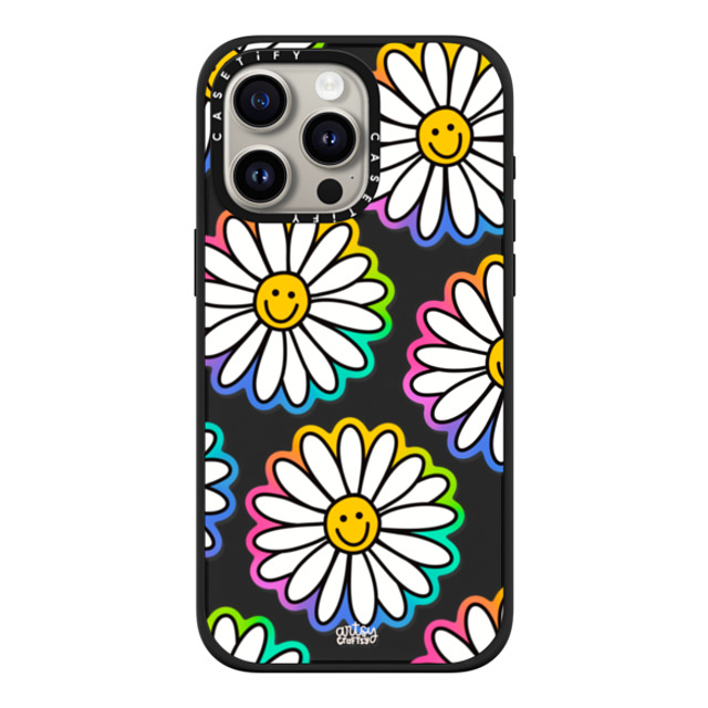 Artsy Craftsy x CASETiFY iPhone 15 Pro Max ケース マットブラック インパクトケース MagSafe対応 FLOWER POWER