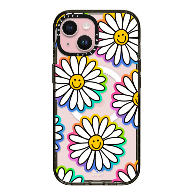 Artsy Craftsy x CASETiFY iPhone 15 ケース ブラック インパクトケース MagSafe対応 FLOWER POWER