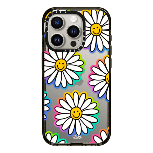 Artsy Craftsy x CASETiFY iPhone 15 Pro ケース ブラック インパクトケース FLOWER POWER