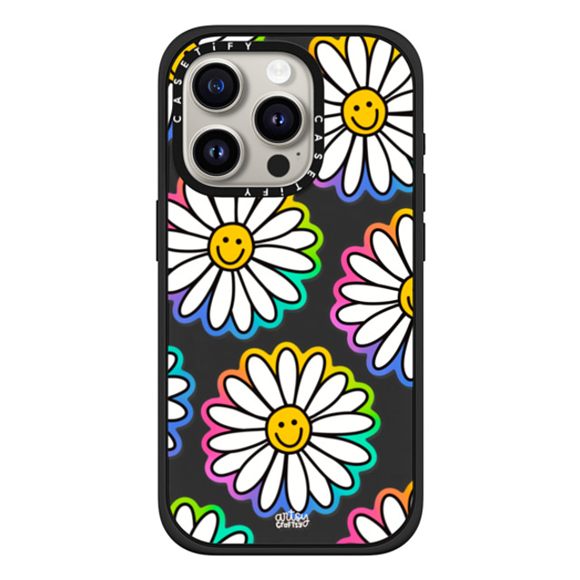 Artsy Craftsy x CASETiFY iPhone 15 Pro ケース マットブラック インパクトケース MagSafe対応 FLOWER POWER